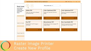 Create New Profile | Raster Image Printer 12 | PEERNET