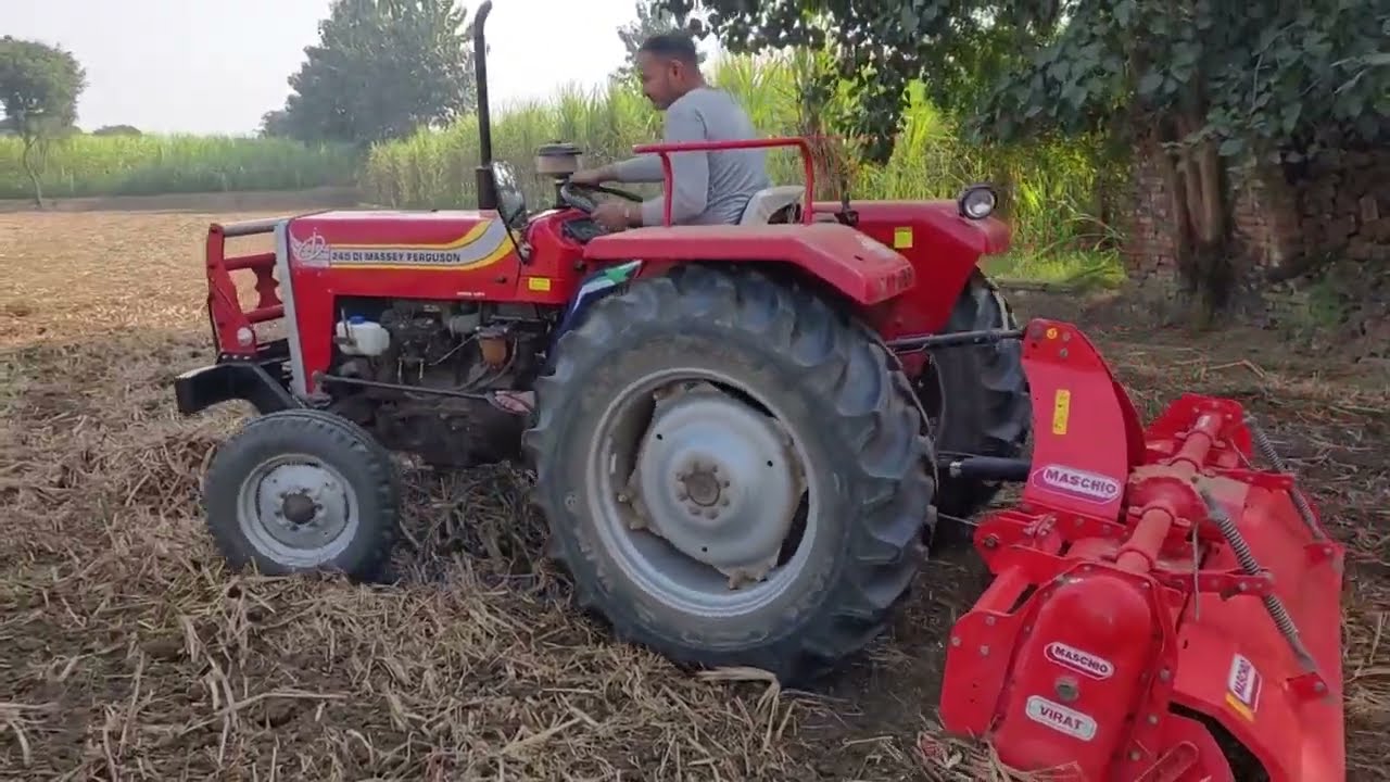 आज कर दी खेत की जुताई Massey 245Di से और खेतों में लगा दिया पानी