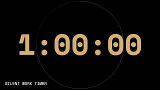 1 Hour Countdown Timer with Alarm / 1시간 타이머 — Silent 4K