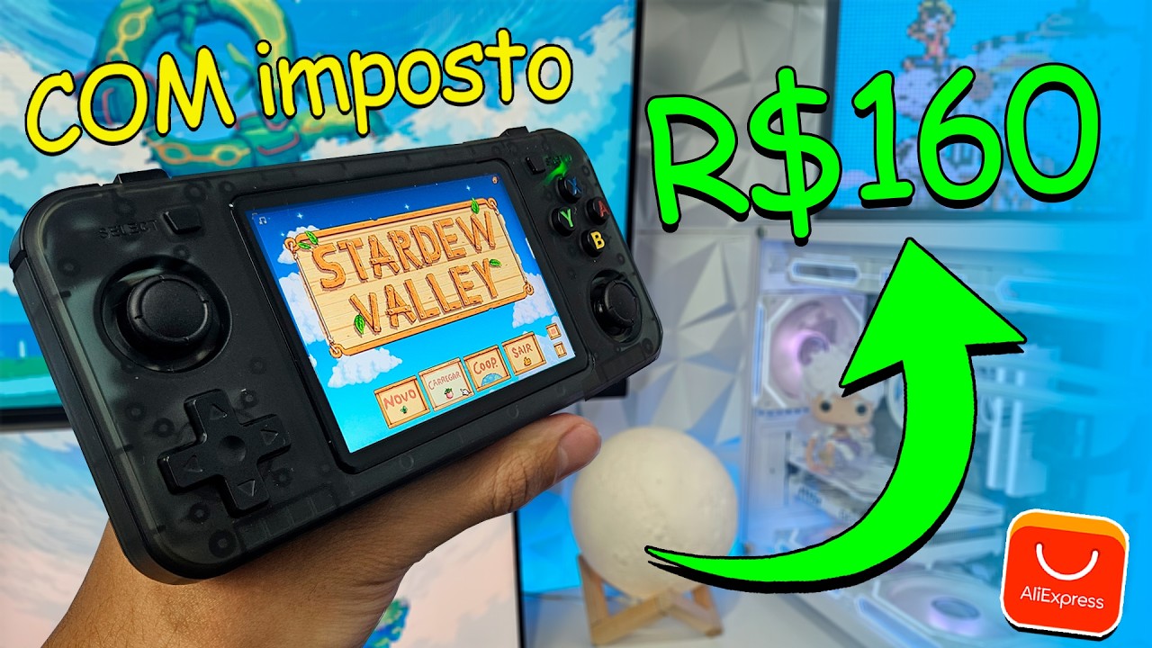 O NOVO MELHOR console portátil BARATO! (Roda jogos de PC - R36H)