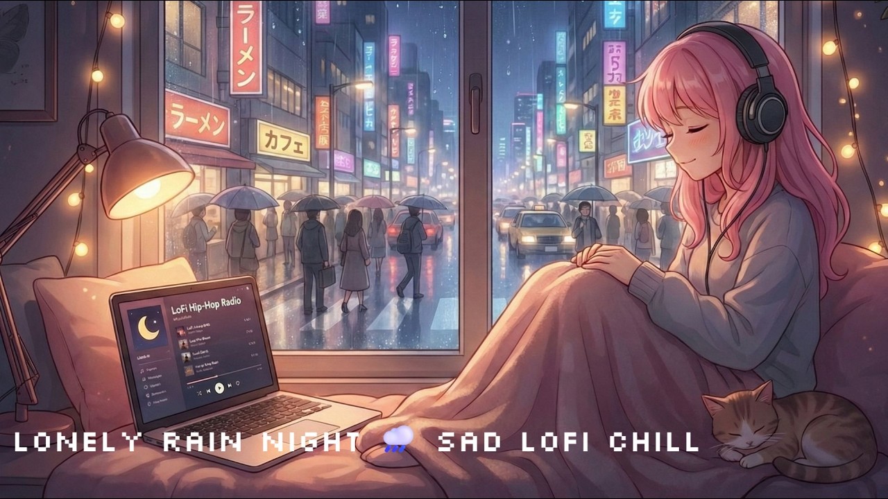Lonely Rain Night 🌧️ Sad LoFi Chill