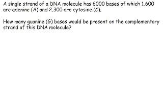 DNA Bases - Problem Solving - National 5 Biology.