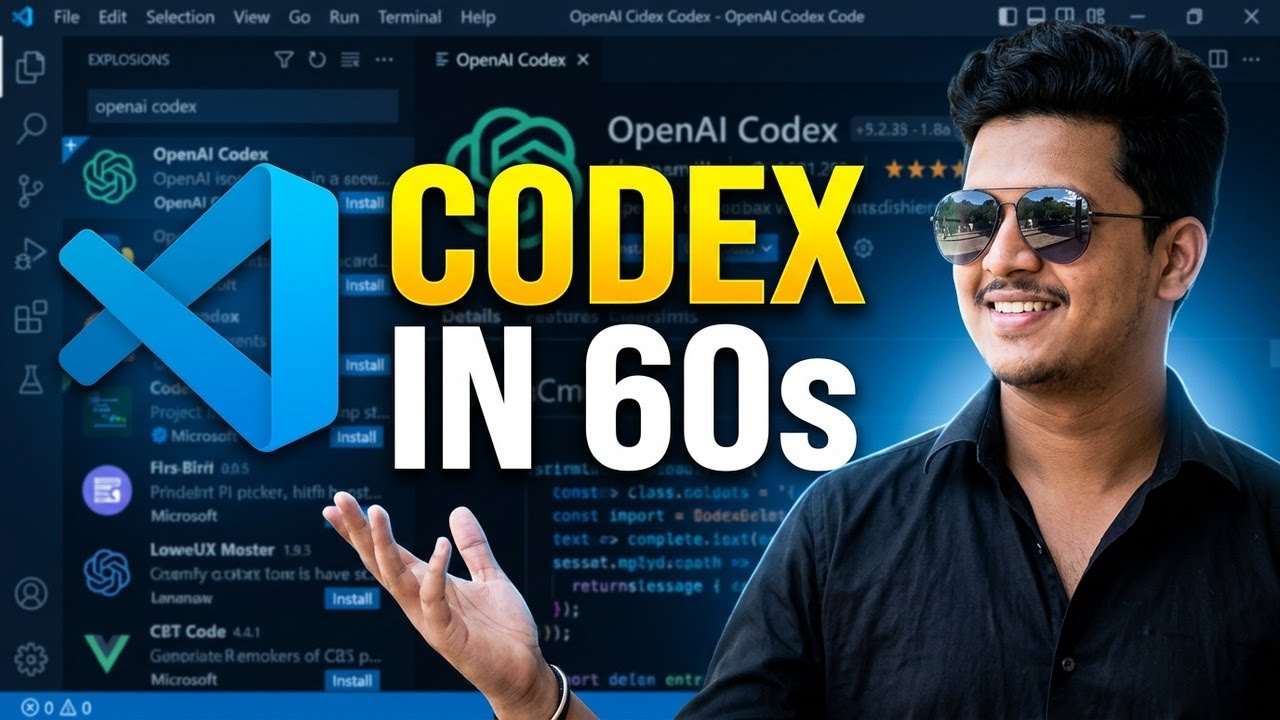 Codex in VS Code – Install & Use in 60 Seconds - YouTube