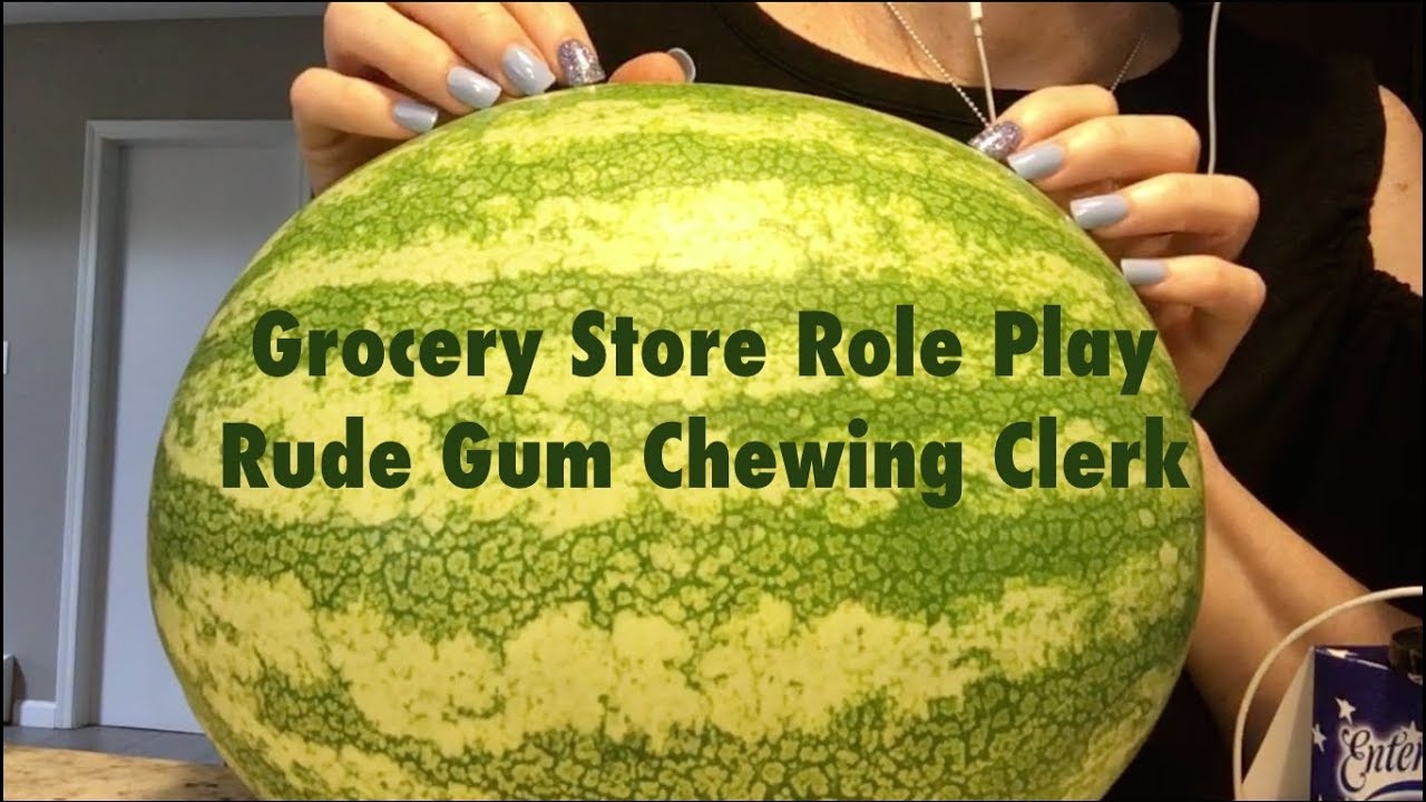 ASMR Gum Chewing Rude Grocery Store Role Play. Whispered & Funny YouTube