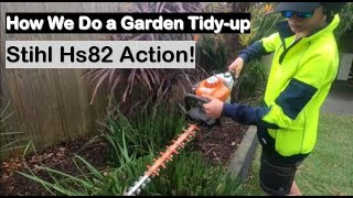 Garden Cleanup Vlog, Stihl Hs82t Shaping Plants!