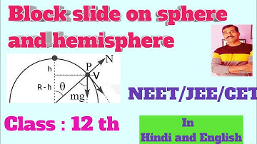 motion of a block on spherical surface|Block slide on hemisphere and sphere