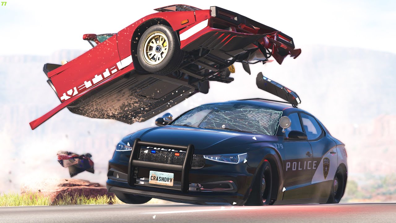 صورة فيديو : Police Takedown Fails & Car Chases #93 – BeamNG Drive | CRASHdriven