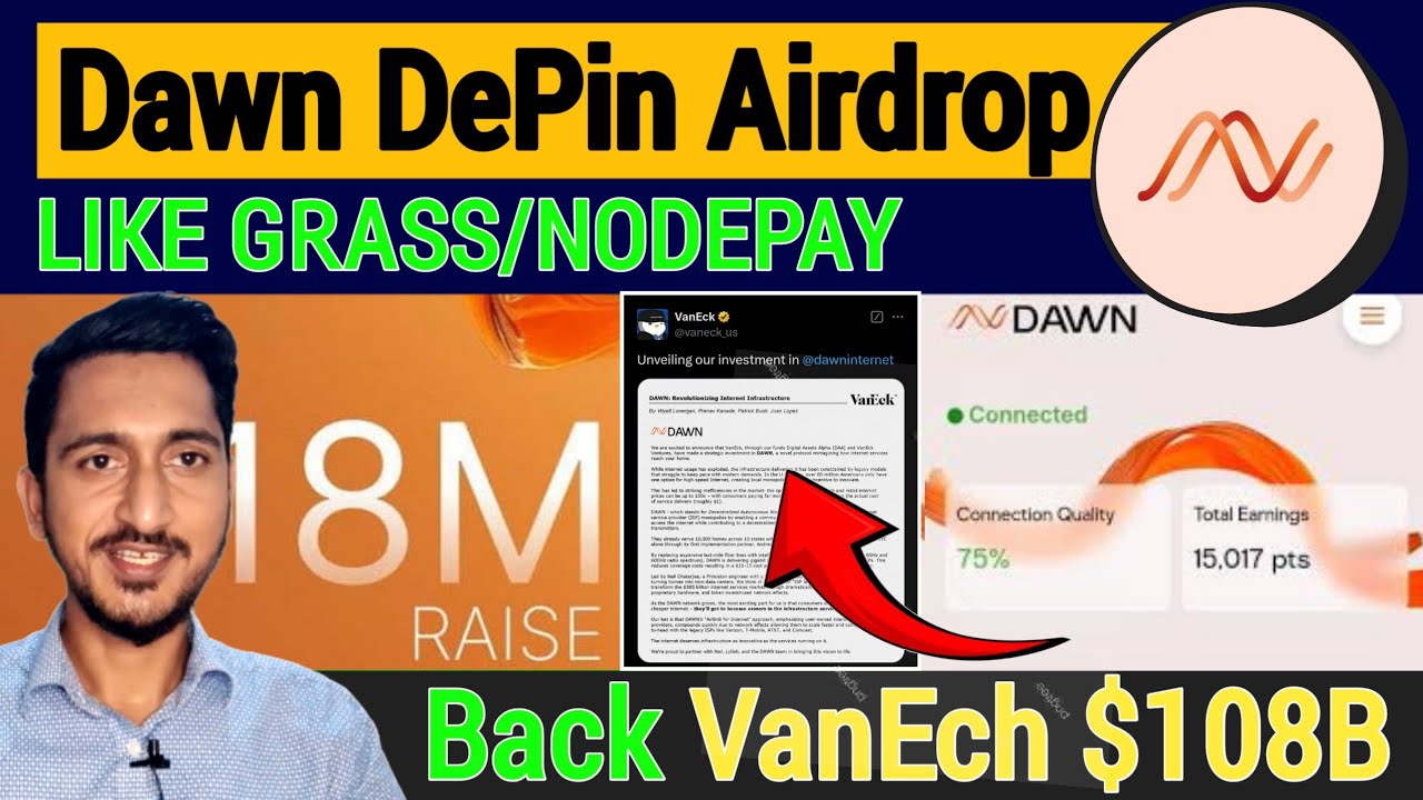Dawn Internet DePin Airdrop Free to Join Like Grass/Nodepay Back Solana ...