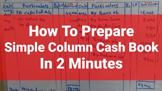 Single Column Cash Book (Features, Proforma) Problem-1