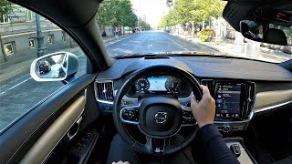 2018 Volvo S90 R-Design 2.0L 150Hp Pov Test Drive Binaural Stereo Fuel Consumption Check