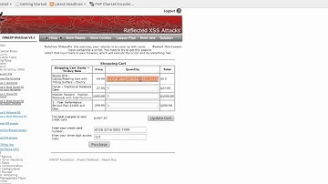 Webgoat: Cross-site scripting [Reflected XSS Attacks]