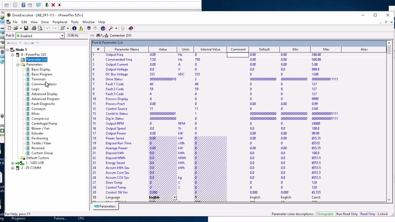 Powerflex 525 Parameters - Automation Ready Panels