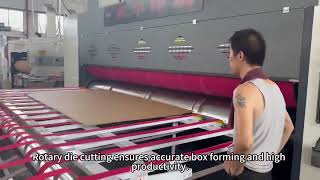 📦⚙️ Efficient printing, die cutting and stacking for corrugated carton production.