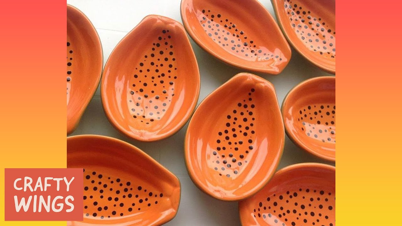 D.I.Y Papaya Bowl Using White Cement With Ceramic Finish Crafty