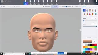 Tutorial Coloring Realistic Face Sculpture in Paint 3D Part 1 screenshot 5
