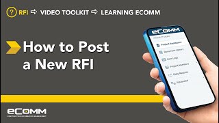 eComm How to Post a new RFI