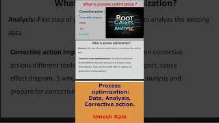 What is process optimization: Data , Analysis,Corrective action. #quality,#productivity.