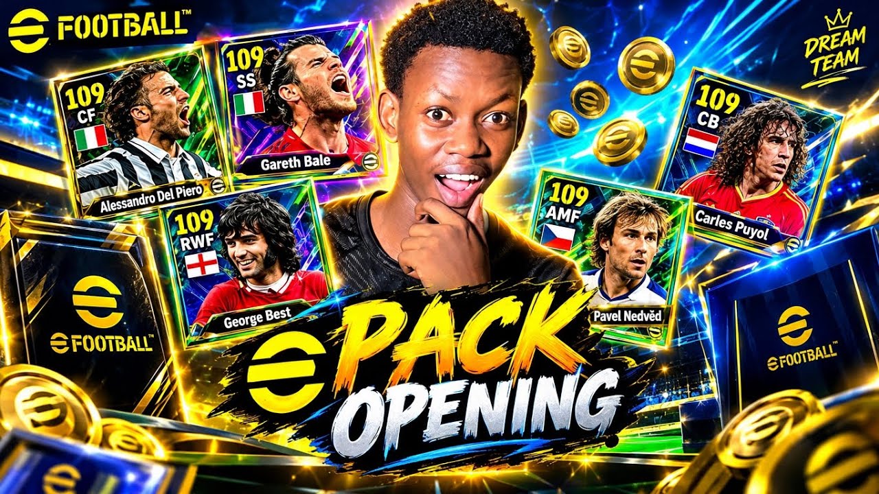 Pack opening ✅ efootball ( Gareth bale, Del piero, George best …..