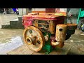 Restoration of old R180 engine - Restore and repair rusty 4-stroke engine using diesel