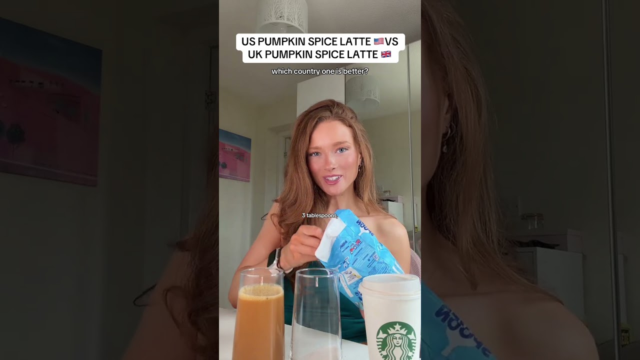 US STARBUCKS PSL 🇺🇸 VS UK STARBUCKS PSL 🇬🇧which country is better #starbucks #ukvsusa #pumpkin