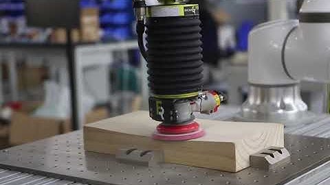 Collaborative robot demonstrating wood polishing
