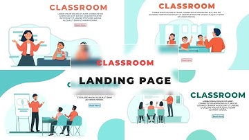 Download Classroom Landing Page After Effects Templates | Illustration Character Animation Set