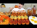 ASMR MUKBANG Fire Noodle Ramyeon Kimbap Kimchi Recipe Eating
