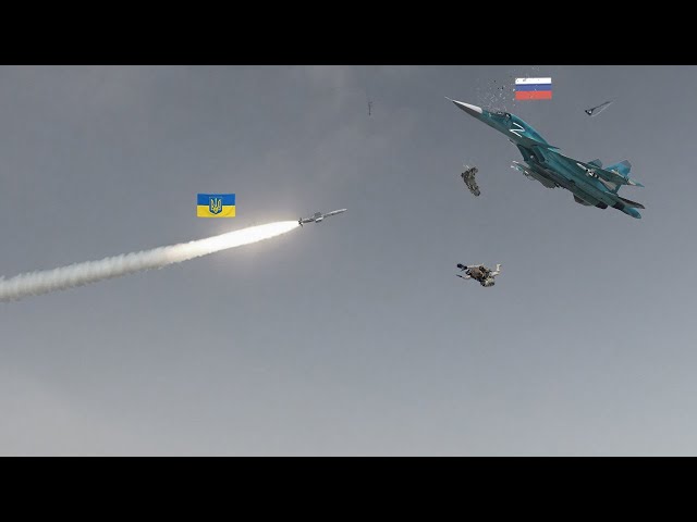 Die or survive! Russia's best Sukhoi SU-34 pilot made a huge mistake while escape Ukrainian missile. class=