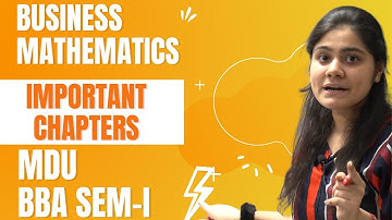 Important chapters of BBA Sem-1|MDU|Dream Maths