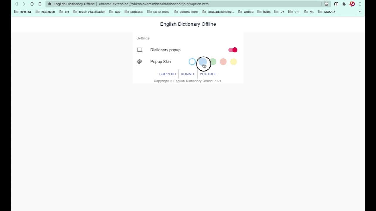 Fully offline English Dictionary chrome extension YouTube