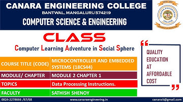 VTU MCES (18CS44) Microcontroller & Embedded systems Data Processing Instructions (M2 L1)