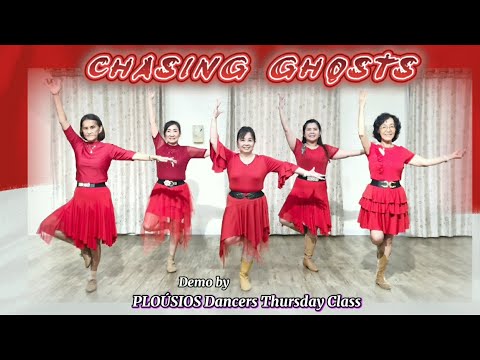 CHASING GHOSTS - Line Dance | Intermediate | Demo by Ploúsios Dancers Thursday Class