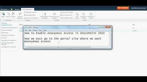 Sharepoint 2010 - How To enable Anonymous Access