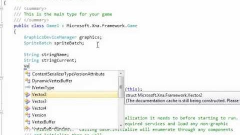 XNA 4 Course I Ch 20 02 Add Class Level Variables