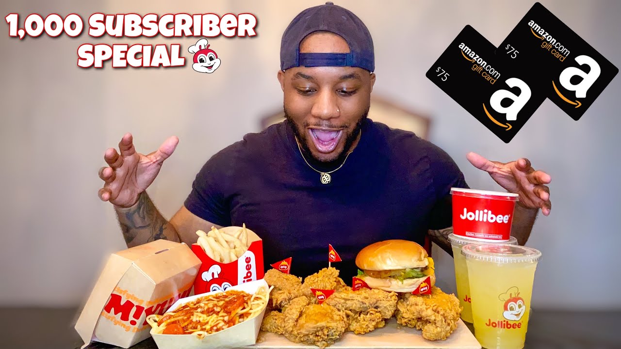 JOLLIBEE MUKBANG FEAST 1 000 SUBSCRIBER GIVEAWAY CLOSED AMAZON GIFT 