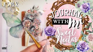 ASMR Aesthetic Journaling Sweet Nectar Collage Scrapbooking | Journal With Me Relaxing and Calming