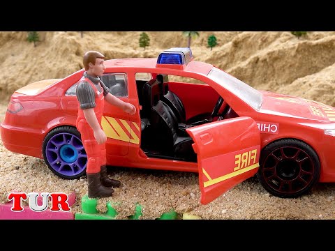 Için arabalar kamyonlar ​| Canavarlardan kaçan itfaiye aracı | BIBO TOYS Türkçe