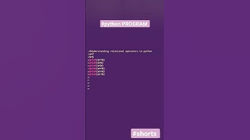 Program for understanding relational operators. #Python #coding #programminng #pythonprogram#shorts