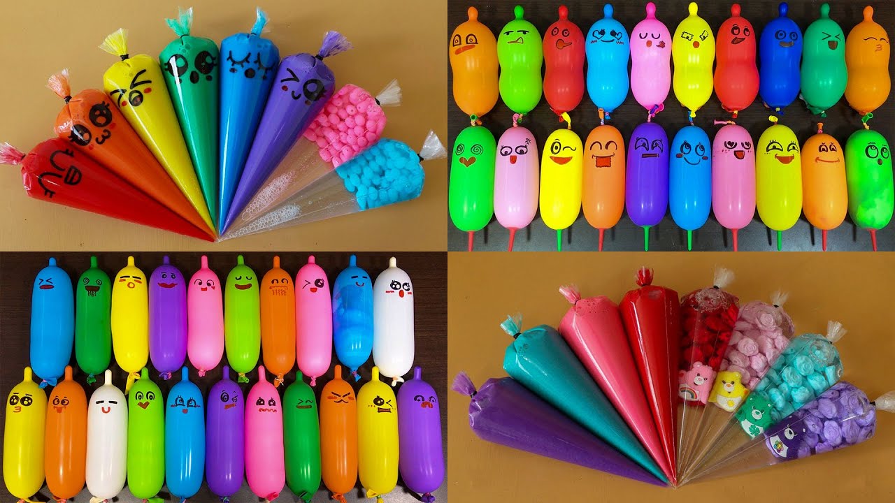 Making Slime with FUN BALLOONS and Piping Bags! Most Relaxing Slime Video