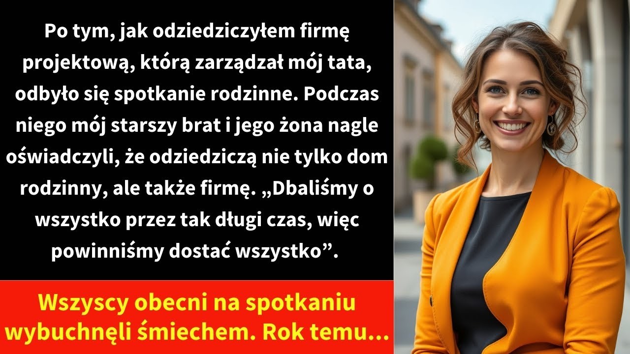 Kiedy siedziałam przy stole podczas stypy po moim ojcu, żona mojego brata wstała i ogłosiła przy wszystkich krewnych: „Te trzy miliony dolarów spadku i mieszkanie należą do nas. Jesteś tylko jego...