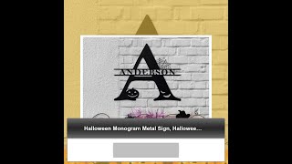 Halloween Monogram Metal Sign, Halloween Last Name Sign, Spooky Metal Monogram, Personalized Hall...