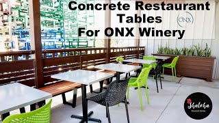 Concrete Restaurant Tables Build For ONX Winery