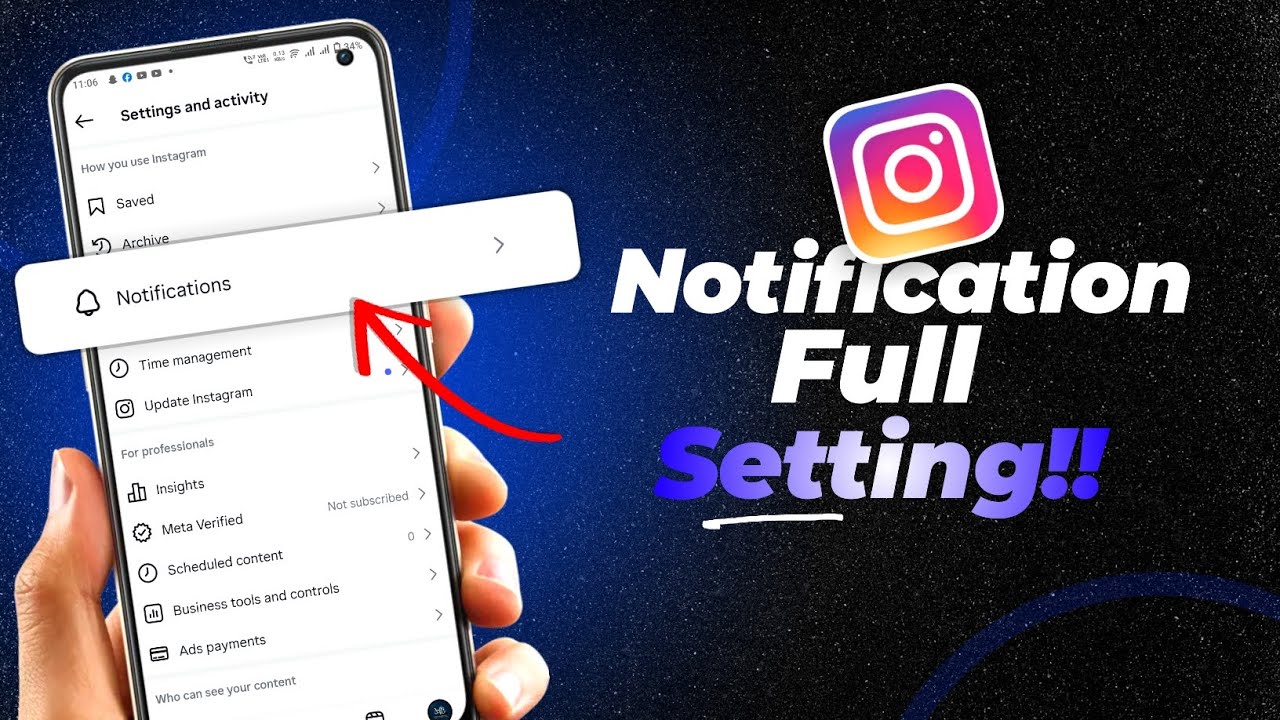 Полная настройка уведомлений Instagram Kaise Kare | Настройка уведомлений Instagram от А до Я