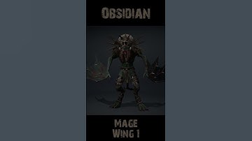 Obsidian Mage Wing1 360 #character #rogerkint #3d #animation #gaming #unity #unreal #obsidian
