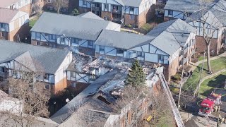 DRONE VIDEO | Canton firefighters battle blaze at apartment building