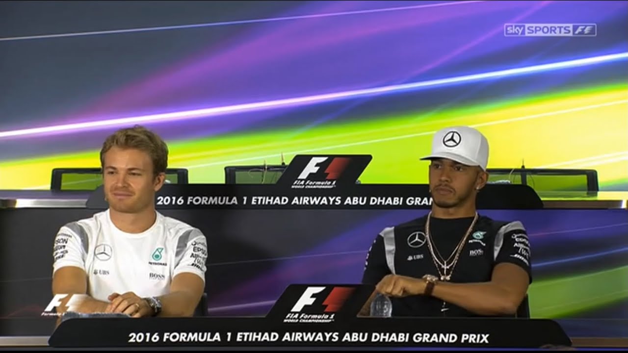 Rosberg and Hamilton Last Press Conference. Abu Dhabi 2016