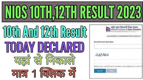 NIOS 10th and 12th class result 2023 kaise dekhe, How to check nios 10th,12th result 2023, nios