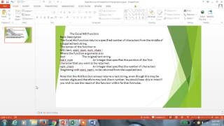 Excel 2013 Tutorial# 14 Mid Function in excel