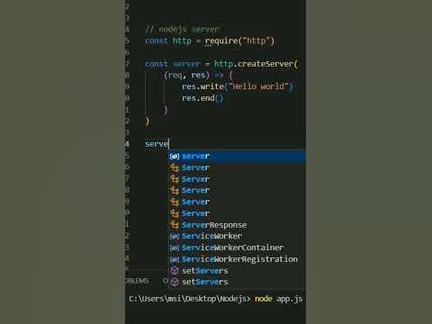 Hello World Server Using Node.js Http Protocol !! - YouTube