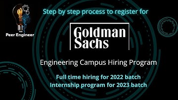 Goldman Sachs Hiring Program for 2022 & 2023 Batch | How to Register for Goldman Sachs?